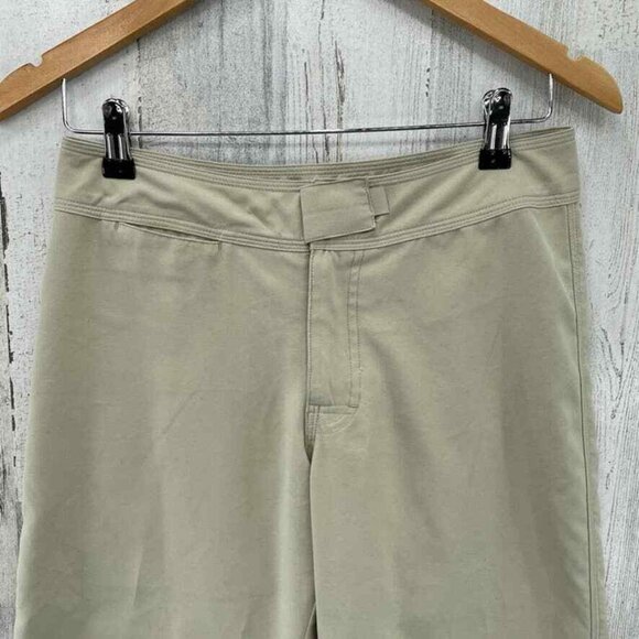 Patagonia Crop Hiking Pants Women 4 Khaki Tan Polyester Hook Loop Closure Pocket - Picture 3 of 7